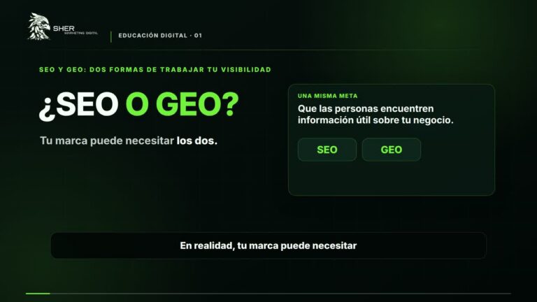 Diferencia entre SEO y GEO: dos enfoques complementarios para tu marca, Sher MKD